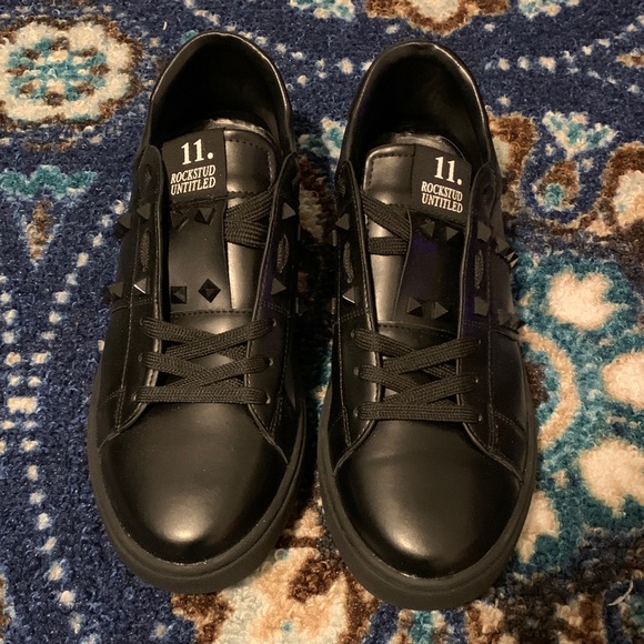 Valentino Black Rockstud Sneakers